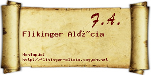 Flikinger Alícia névjegykártya